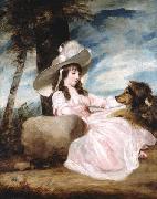 Sir Joshua Reynolds Portrait of Miss Anna Ward with Her Dog Sweden oil painting artist